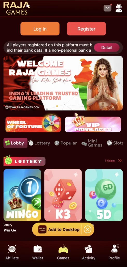 Accessing Raja Game App