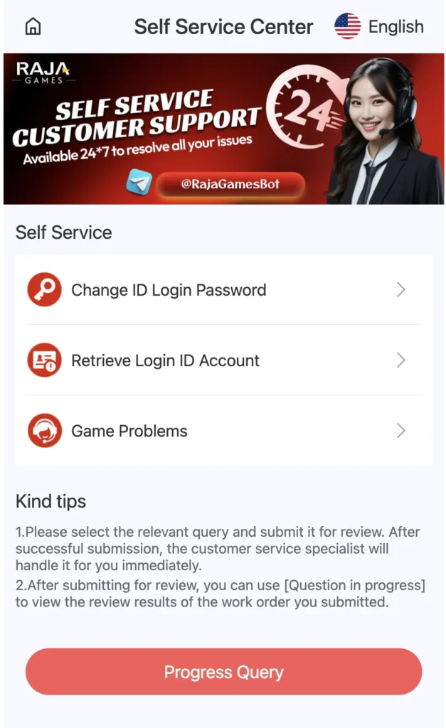 Raja Game App Support Center