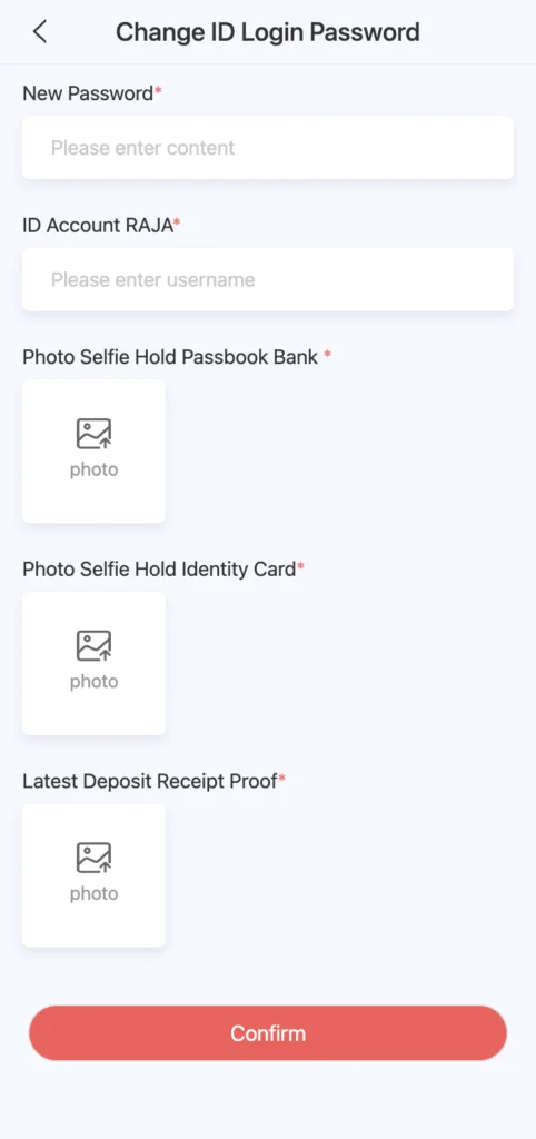Raja App Change ID Login Password